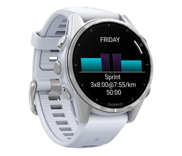 GARMIN Fenix 8 AMOLED Standard Edition 43mm Srebrny z białym paskiem (010-02903-00) - 1277066 - zdjęcie 3